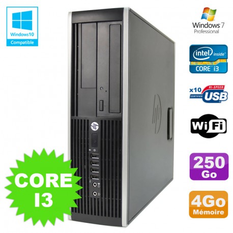 PC HP Elite 8200 SFF Intel Core I3 3.1GHz 4Go Disque 250Go DVD WIFI W7