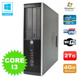 PC HP Elite 8200 SFF Intel Core I3 3.1GHz 4Go Disque 2To DVD WIFI W7
