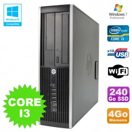 PC HP Elite 8200 SFF Intel Core I3 3.1GHz 4Go Disque 240Go SSD DVD WIFI W7
