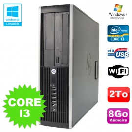 PC HP Elite 8200 SFF Intel Core I3 3.1GHz 8Go Disque 2To DVD WIFI W7