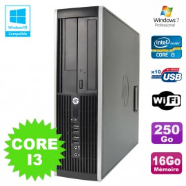 PC HP Elite 8200 SFF Intel Core I3 3.1GHz 16Go Disque 250Go DVD WIFI W7