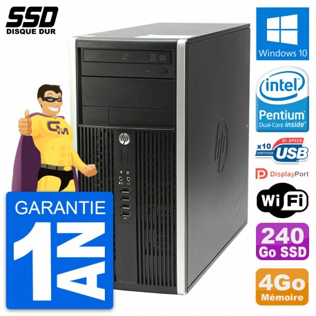 PC Tour HP Compaq Pro 6200 CMT Intel G630 RAM 4Go SSD 240Go Windows 10 Wifi