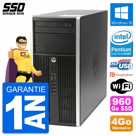 PC Tour HP Compaq Pro 6200 CMT Intel G630 RAM 4Go SSD 960Go Windows 10 Wifi
