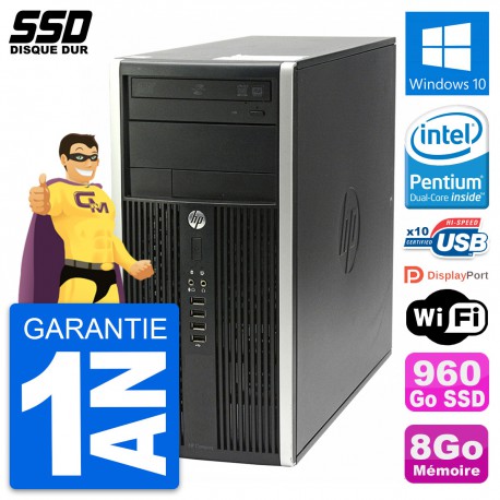 PC Tour HP Compaq Pro 6200 CMT Intel G630 RAM 8Go SSD 960Go Windows 10 Wifi