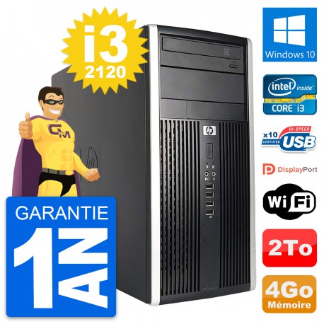 PC Tour HP Compaq Pro 6200 CMT Intel i3-2120 RAM 4Go Disque 2To Windows 10 Wifi
