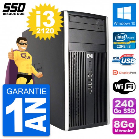 PC Tour HP Compaq Pro 6200 CMT Intel i3-2120 RAM 8Go SSD 240Go Windows 10 Wifi