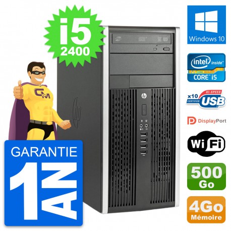PC Tour HP Compaq Pro 6200 CMT Core i5-2400 RAM 4Go Disque 500Go Windows 10 Wifi