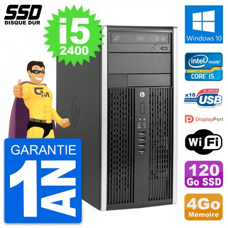 PC Tour HP Compaq Pro 6200 CMT Intel i5-2400 RAM 4Go SSD 120Go Windows 10 Wifi