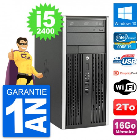 PC Tour HP Compaq Pro 6200 CMT Intel i5-2400 RAM 16Go Disque 2To Windows 10 Wifi