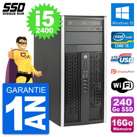 PC Tour HP Compaq Pro 6200 CMT Intel i5-2400 RAM 16Go SSD 240Go Windows 10 Wifi