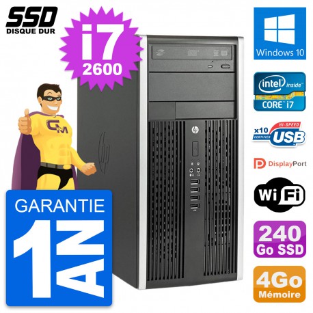 PC Tour HP Compaq Pro 6200 CMT Intel i7-2600 RAM 4Go SSD 240Go Windows 10 Wifi