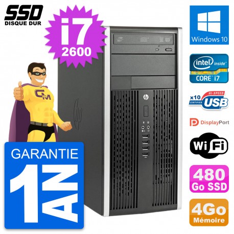 PC Tour HP Compaq Pro 6200 CMT Intel i7-2600 RAM 4Go SSD 480Go Windows 10 Wifi
