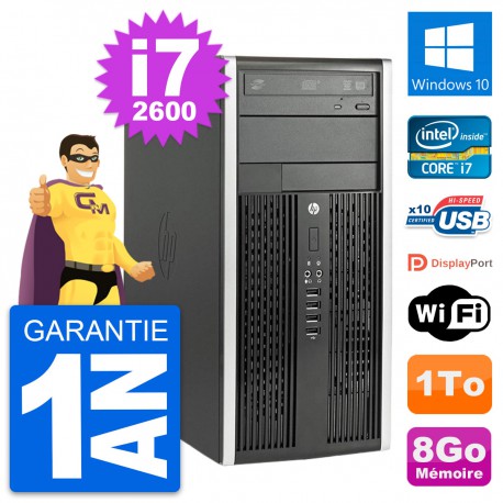 PC Tour HP Compaq Pro 6200 CMT Intel i7-2600 RAM 8Go Disque 1To Windows 10 Wifi
