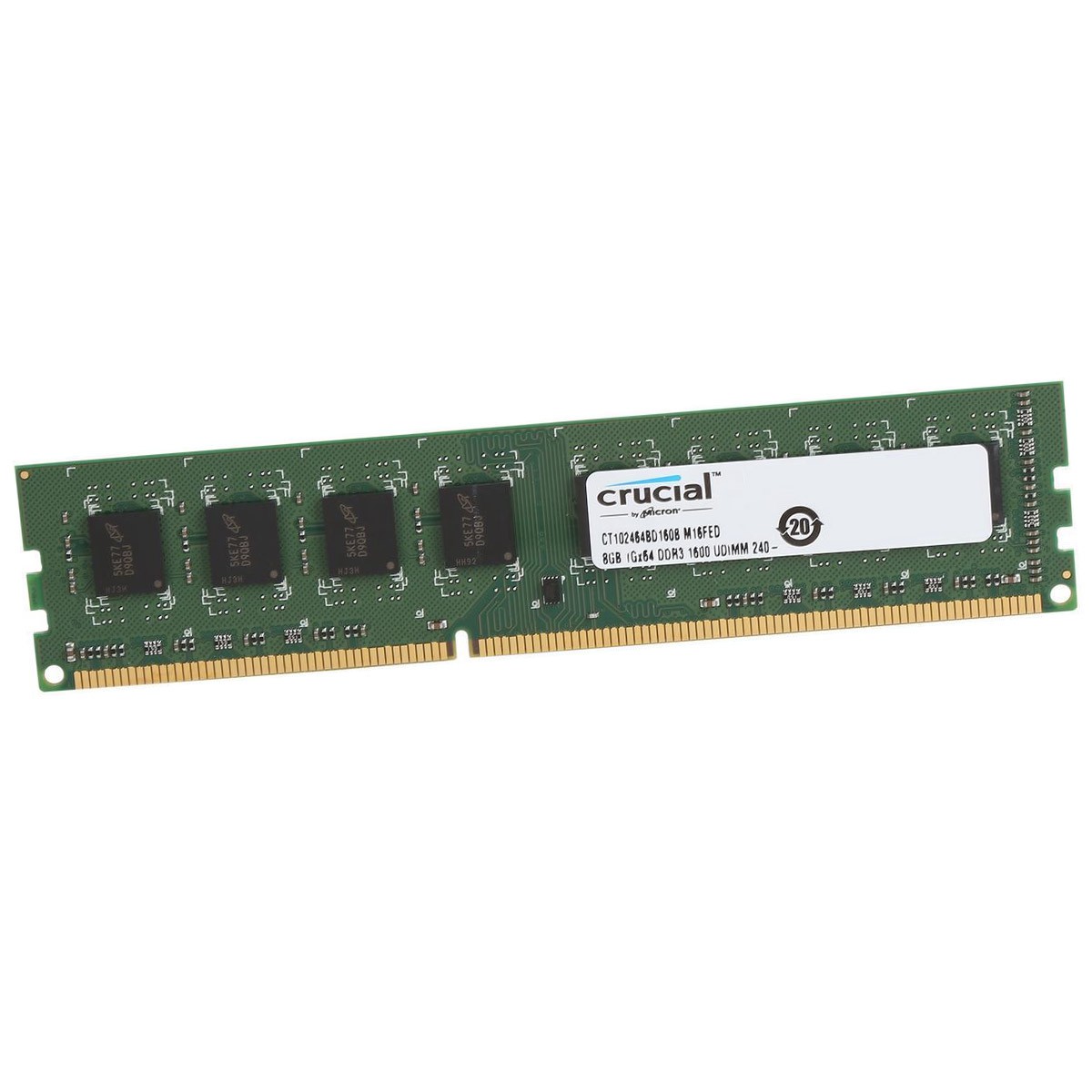 Barrette RAM Crucial 8 Go DDR3 1600 MHz PC3-12800U - Micron, 240 Broches, Pour PC