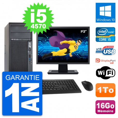 PC Tour HP Z230 Ecran 19" Intel Core i5-4570 RAM 16Go Disque 1To Windows 10 Wifi