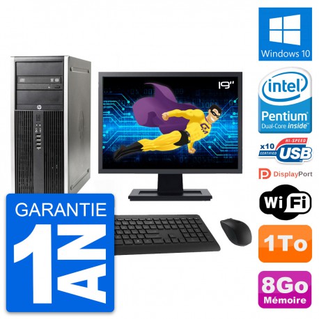 PC Tour HP Elite 8300 Ecran 19" Intel G630 RAM 8Go Disque 1To Windows 10 Wifi