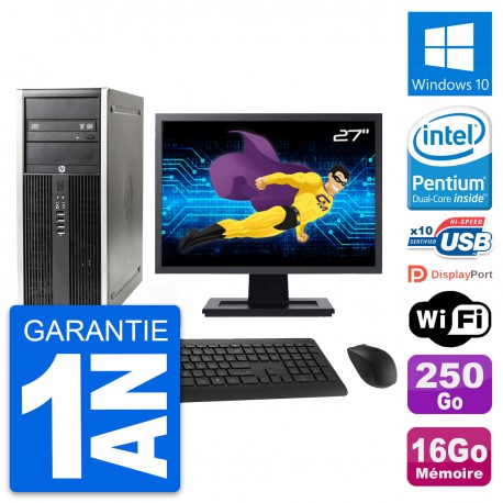 PC Tour HP Elite 8300 Ecran 27" Intel G630 RAM 16Go Disque 250Go Windows 10 Wifi