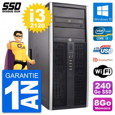 PC Tour HP Elite 8300 Intel Core i3-2120 RAM 8Go SSD 240Go Windows 10 Wifi