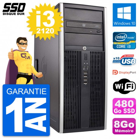 PC Tour HP Elite 8300 Intel Core i3-2120 RAM 8Go SSD 480Go Windows 10 Wifi