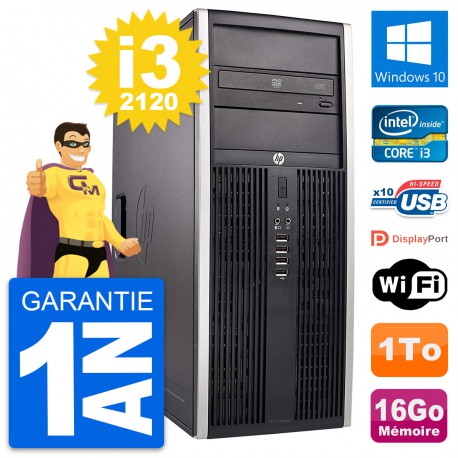 PC Tour HP Elite 8300 Intel Core i3-2120 RAM 16Go Disque Dur 1To Windows 10 Wifi
