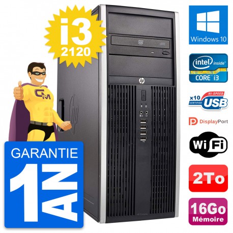 PC Tour HP Elite 8300 Intel Core i3-2120 RAM 16Go Disque Dur 2To Windows 10 Wifi