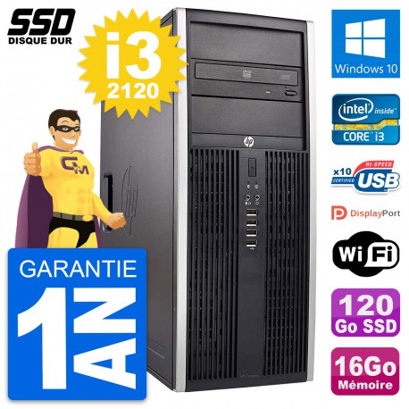 PC Tour HP Elite 8300 Intel Core i3-2120 RAM 16Go SSD 120Go Windows 10 Wifi