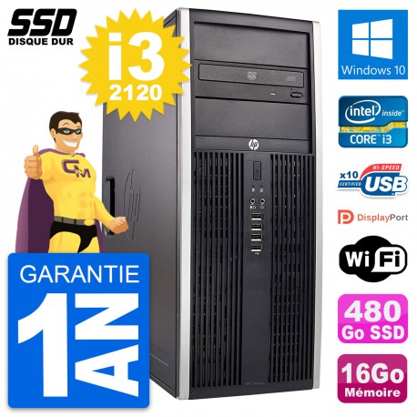 PC Tour HP Elite 8300 Intel Core i3-2120 RAM 16Go SSD 480Go Windows 10 Wifi