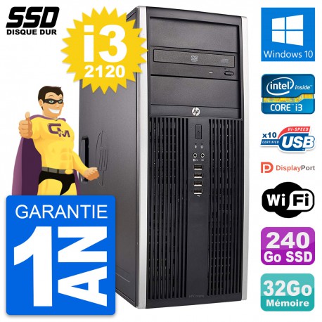 PC Tour HP Elite 8300 Intel Core i3-2120 RAM 32Go SSD 240Go Windows 10 Wifi