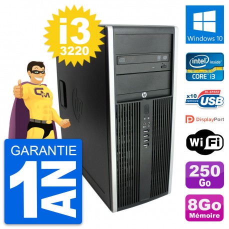 PC Tour HP Elite 8300 Intel Core i3-3220 RAM 8Go Disque 250Go Windows 10 Wifi