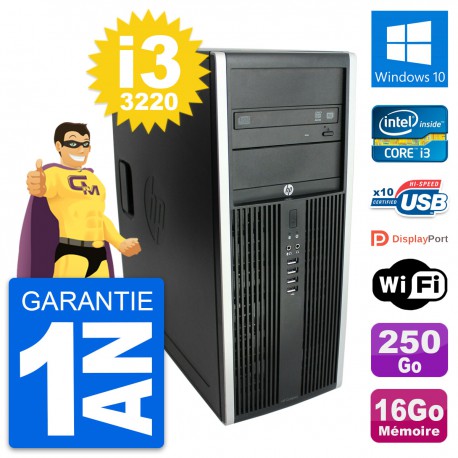 PC Tour HP Elite 8300 Intel Core i3-3220 RAM 16Go Disque 250Go Windows 10 Wifi