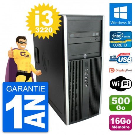 PC Tour HP Elite 8300 Intel Core i3-3220 RAM 16Go Disque 500Go Windows 10 Wifi