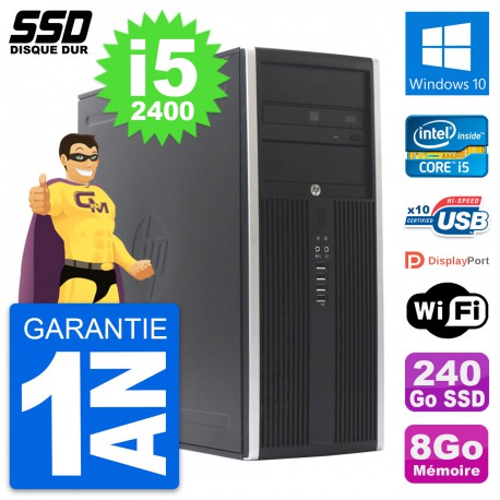 PC Tour HP Elite 8300 Intel Core i5-2400 RAM 8Go SSD 240Go Windows 10 Wifi