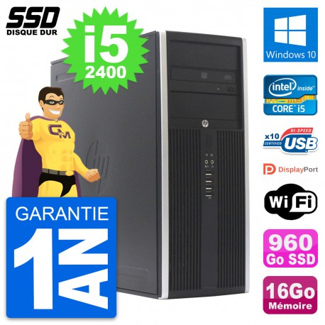 PC Tour HP Elite 8300 Intel Core i5-2400 RAM 16Go SSD 960Go Windows 10 Wifi