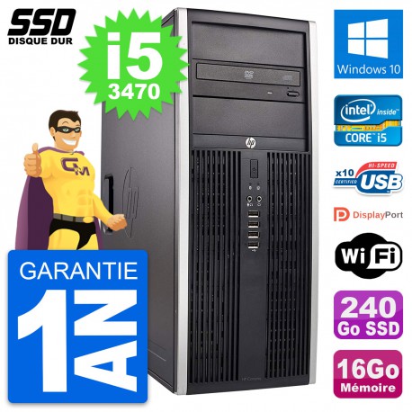 PC Tour HP Elite 8300 Intel Core i5-3470 RAM 16Go SSD 240Go Windows 10 Wifi
