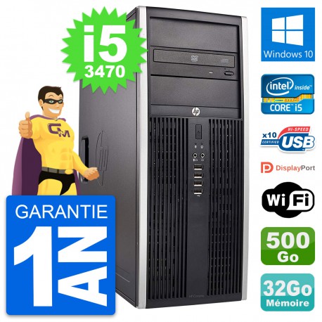 PC Tour HP Elite 8300 Intel Core i5-3470 RAM 32Go Disque 500Go Windows 10 Wifi