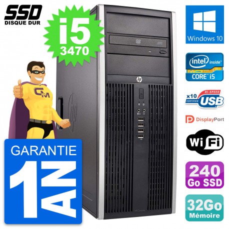 PC Tour HP Elite 8300 Intel Core i5-3470 RAM 32Go SSD 240Go Windows 10 Wifi