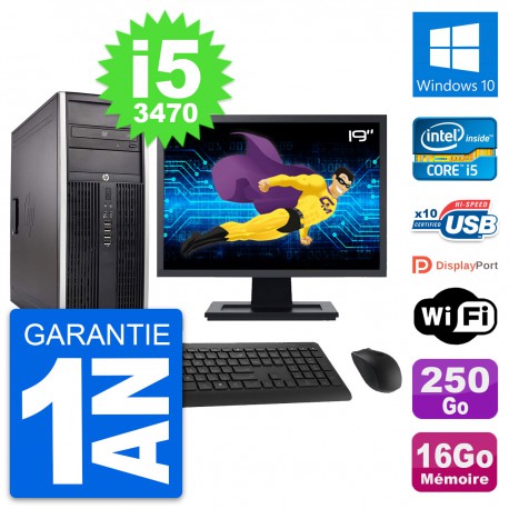 PC Tour HP 8300 Ecran 19" Intel i5-3470 RAM 16Go Disque 250Go Windows 10 Wifi