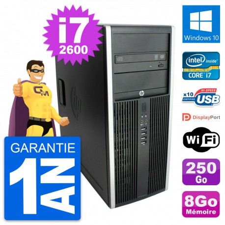 PC Tour HP Elite 8300 Intel Core i7-2600 RAM 8Go Disque 250Go Windows 10 Wifi