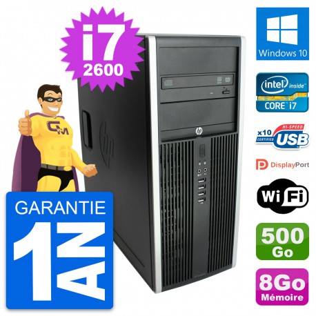 PC Tour HP Elite 8300 Intel Core i7-2600 RAM 8Go Disque 500Go Windows 10 Wifi