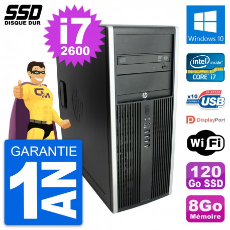 PC Tour HP Elite 8300 Intel Core i7-2600 RAM 8Go SSD 120Go Windows 10 Wifi