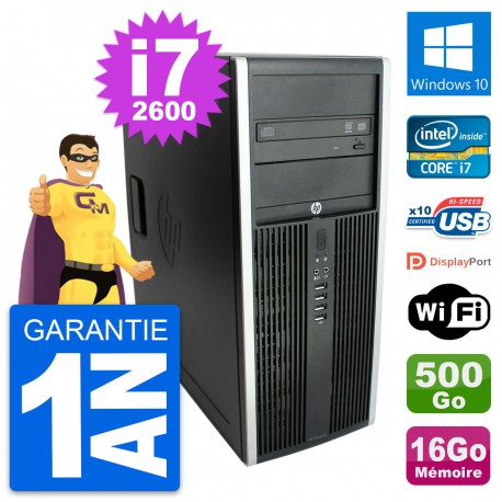 PC Tour HP Elite 8300 Intel Core i7-2600 RAM 16Go Disque 500Go Windows 10 Wifi