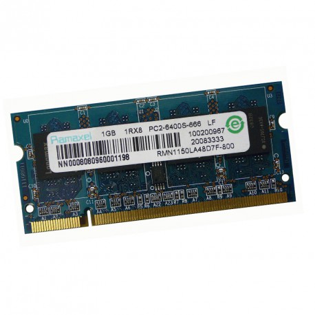 1Go RAM PC Portable RAMAXEL RMN1150LA48D7F PC2-6400U SODIMM DDR2 800MHz CL6