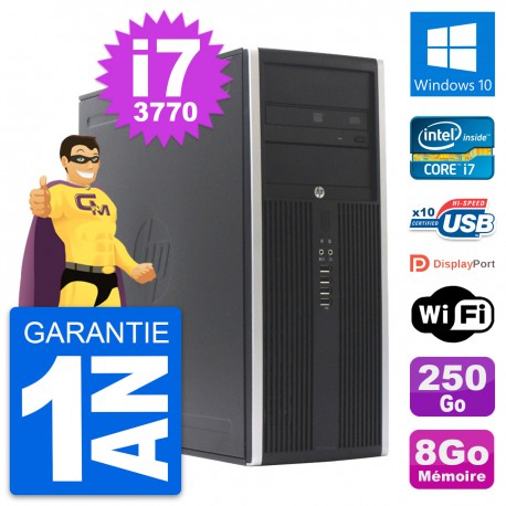 PC Tour HP Elite 8300 Intel Core i7-3770 RAM 8Go Disque 250Go Windows 10 Wifi