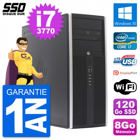 PC Tour HP Elite 8300 Intel Core i7-3770 RAM 8Go SSD 120Go Windows 10 Wifi