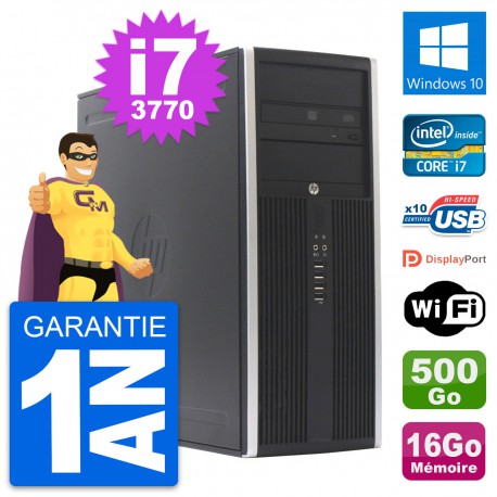 PC Tour HP Elite 8300 Intel Core i7-3770 RAM 16Go Disque 500Go Windows 10 Wifi