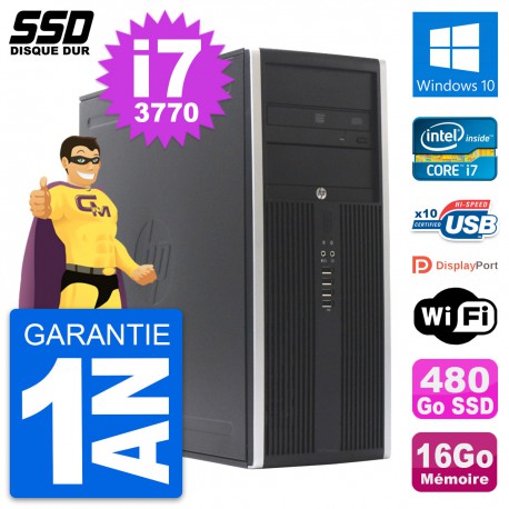 PC Tour HP Elite 8300 Intel Core i7-3770 RAM 16Go SSD 480Go Windows 10 Wifi