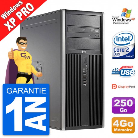 PC Tour HP 8000 Elite Intel E7200 RAM 4Go Disque Dur 250Go Windows XP Pro Wifi