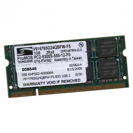 1Go RAM PC Portable PROMOS V916765G24QBFW-F5 PC2-5300U DDR2 667MHz CL5