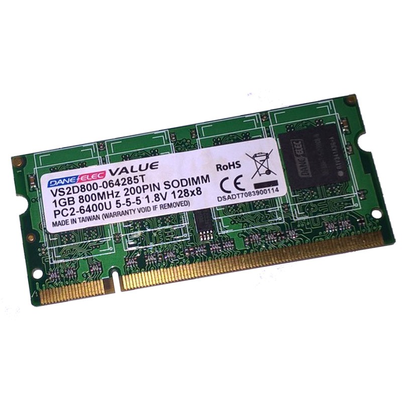 1Go RAM PC Portable DANE-ELEC VS2D800-064285T SODIMM DDR2 PC2