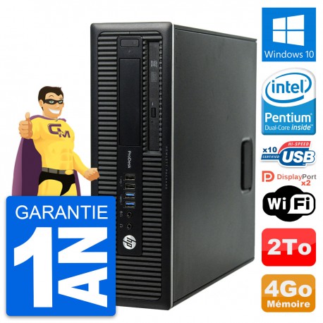 PC HP ProDesk 600 G1 SFF Intel G3220 RAM 4Go Disque Dur 2To Windows 10 Wifi